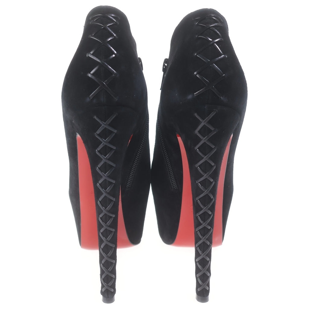 CHRISTIAN LOUBOUTIN(クリスチャンルブタン) スエードヒールパンプス ブラック #38 1/2 レディース