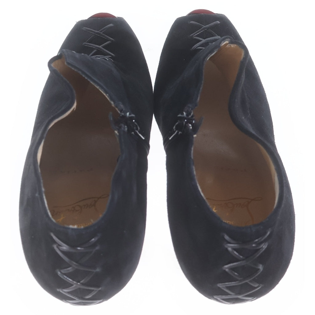 CHRISTIAN LOUBOUTIN(クリスチャンルブタン) スエードヒールパンプス ブラック #38 1/2 レディース