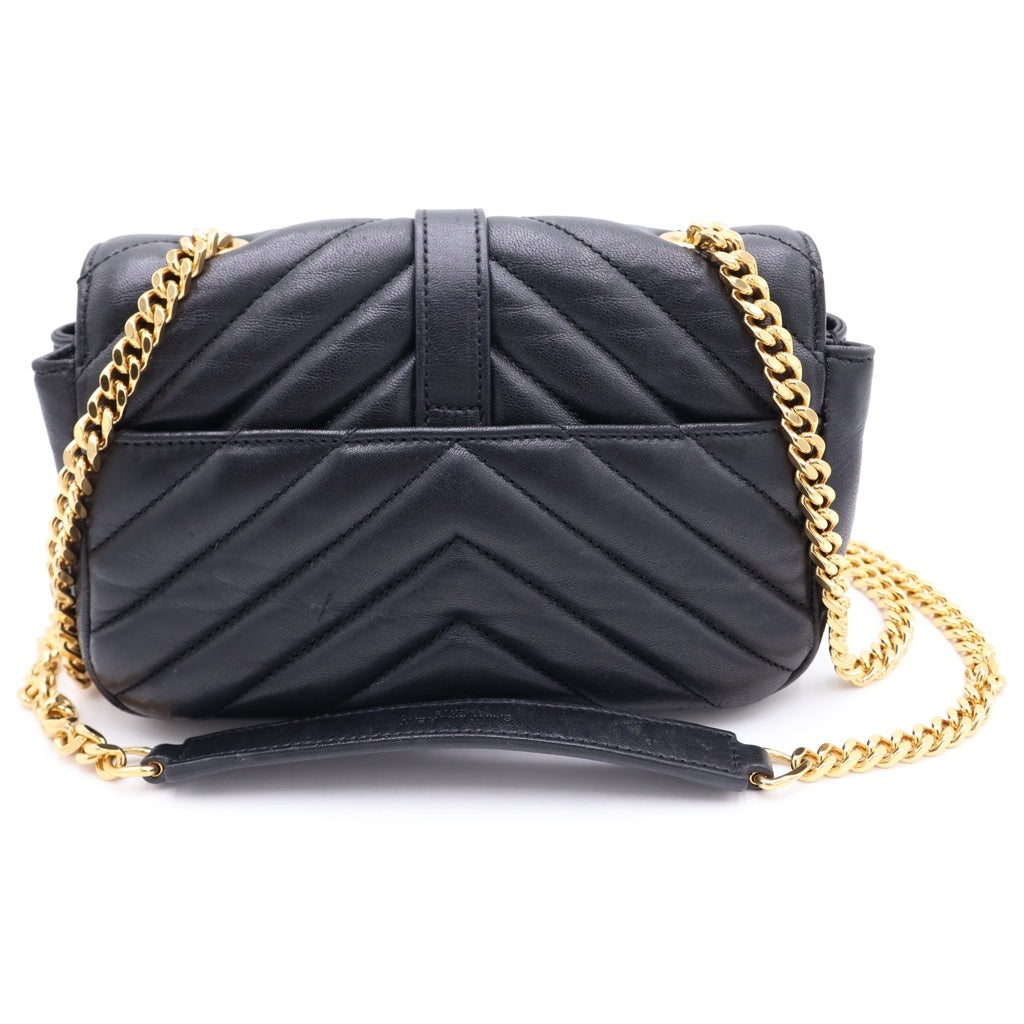 SAINT LAURENT PARIS(サンローランパリ) ベイビーチャイ ショルダーバッグ チェーンバッグ ブラック レザー 399289 ゴールド金具 レディース