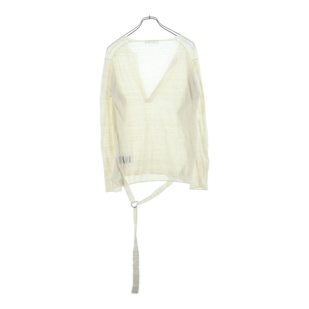 HELMUT LANG(ヘルムートラング) Vネックカットソー サマーニット アイボリー #M