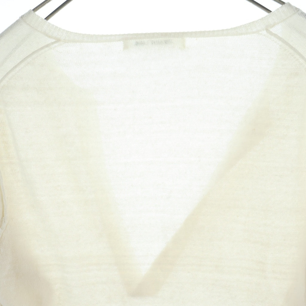 HELMUT LANG(ヘルムートラング) Vネックカットソー サマーニット アイボリー #M