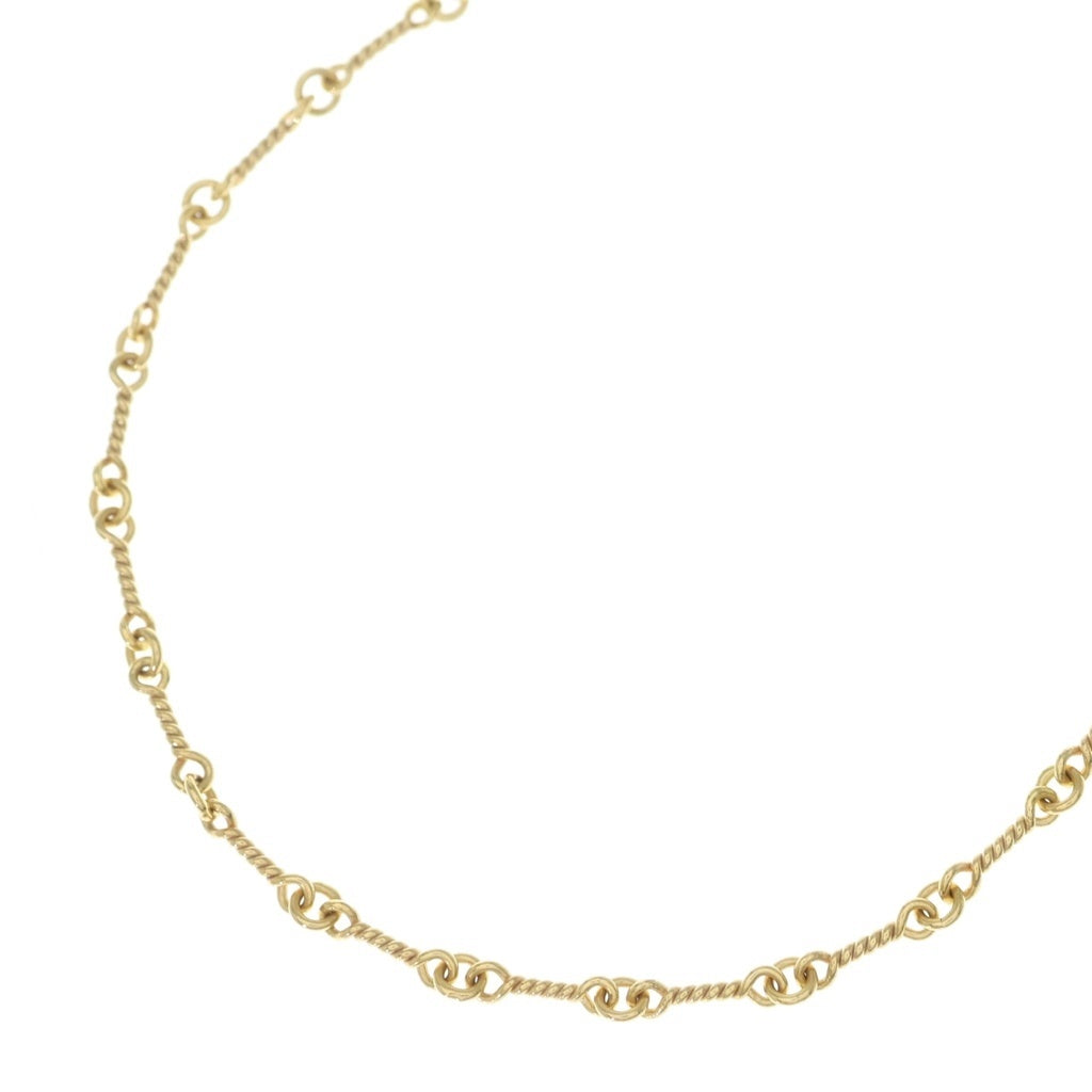 CHROME HEARTS(クロムハーツ) 22K NECKCHAIN T18 ツイストチェーンネックレス 18inch ゴールド BCA014