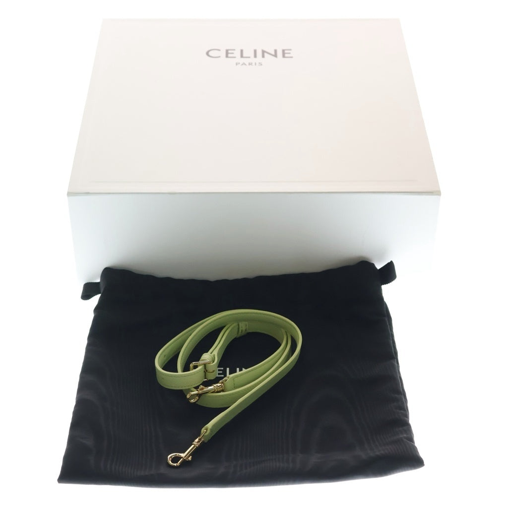CELINE(セリーヌ) セリーヌ ティーン ニノ 2WAYハンドバッグ ショルダーバッグ ライトグリーン レザー ゴールド金具 レディース