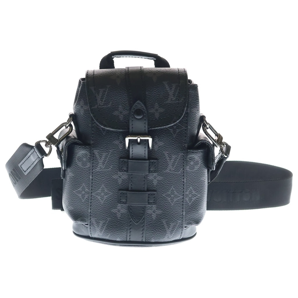 LOUIS VUITTON(ルイヴィトン) モノグラム エクリプス ナノ クリストファー 2WAYバッグ ショルダーバッグ ブラック ノワール PVCレザー M82769 シルバー金具 レディース