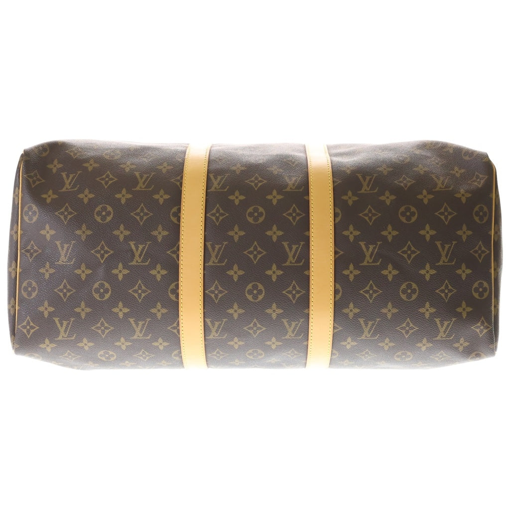 LOUIS VUITTON(ルイヴィトン) モノグラム キーポル50 ボストンバッグ ハンドバッグ トラベルバッグ ブラウン レザー×PVC M41424 ゴールド金具 レディース