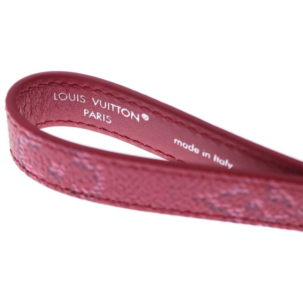 LOUIS VUITTON(ルイヴィトン) モノグラム LV スリム ドラゴンヌ バッグチャーム キーホルダー ローズ・ポンディシェリ レッド×シルバー レザー×メタル M03440