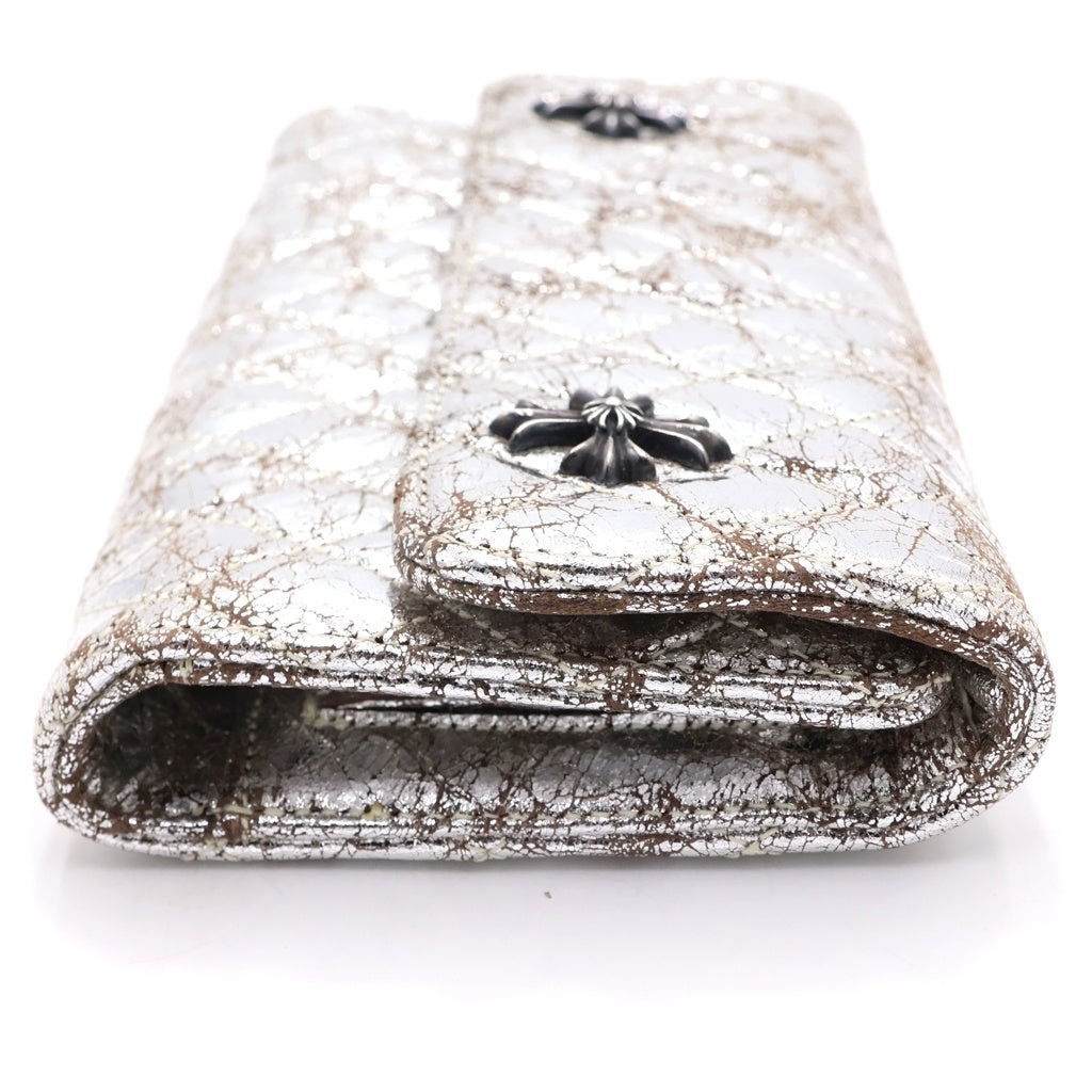 CHROME HEARTS(クロムハーツ) Dinner Leather Clutch Wallet ディナー レザー クラッチウォレット 長財布 シルバー