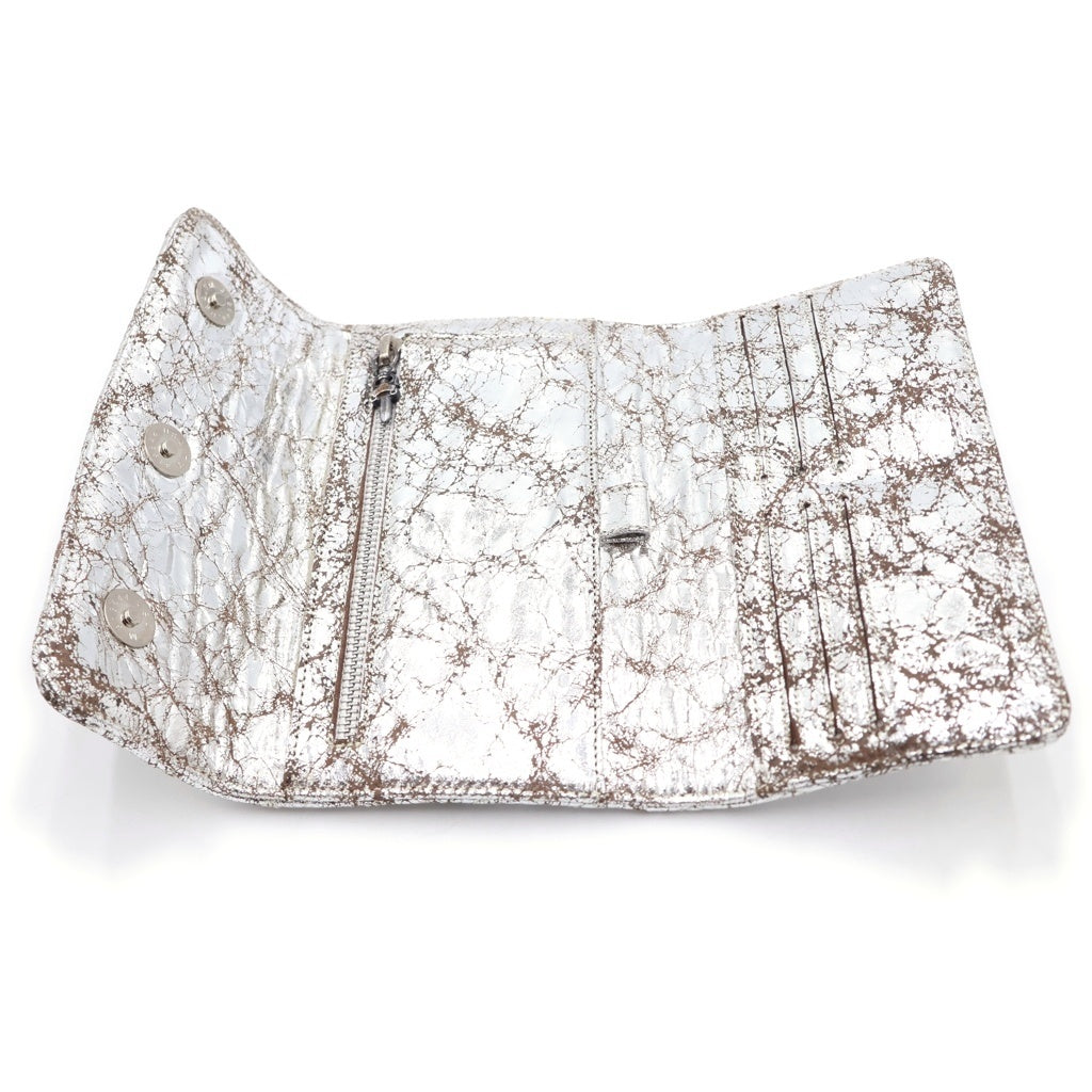 CHROME HEARTS(クロムハーツ) Dinner Leather Clutch Wallet ディナー レザー クラッチウォレット 長財布 シルバー