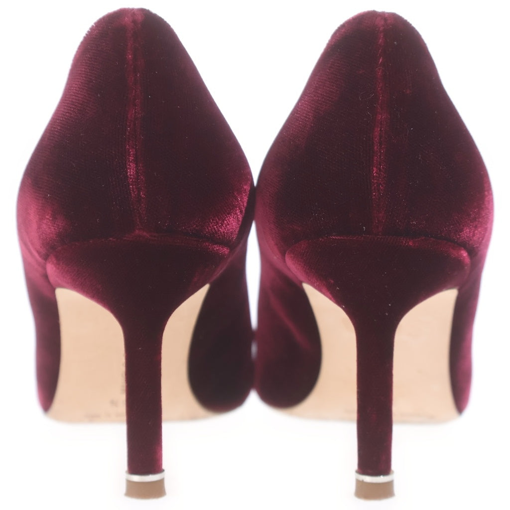 MANOLO BLAHNIK(マノロブラニク) ビジュー ベロアヒールパンプス ボルドー #36 1/2 レディース