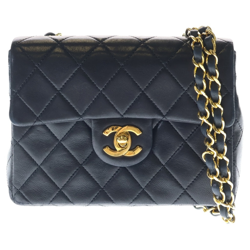 CHANEL(シャネル) ミニマトラッセ Sフラップ Sチェーンショルダーバッグ ブラック ラムスキン A01115 ゴールド金具 レディース