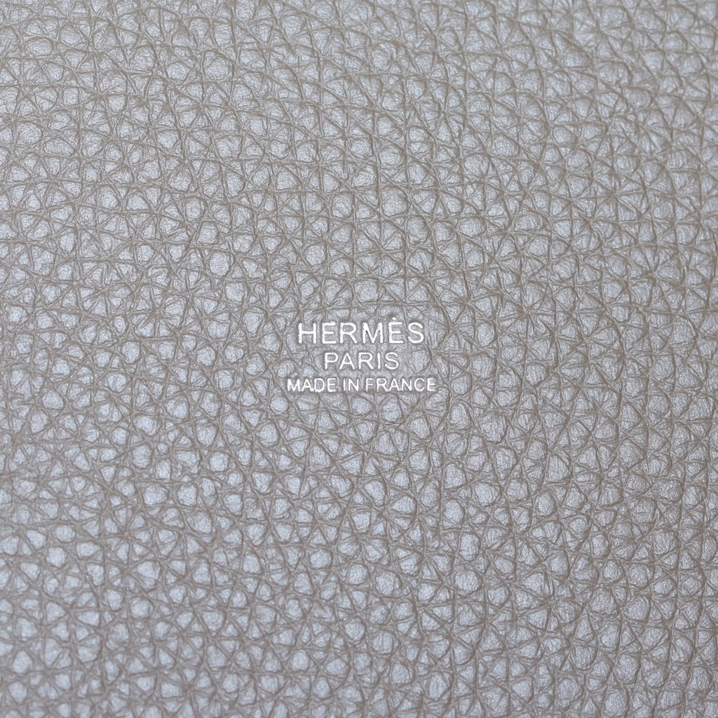 HERMES(エルメス) ピコタンPM トリヨン ハンドバッグ エトゥープ シルバー金具 ブラウン K刻印 レディース