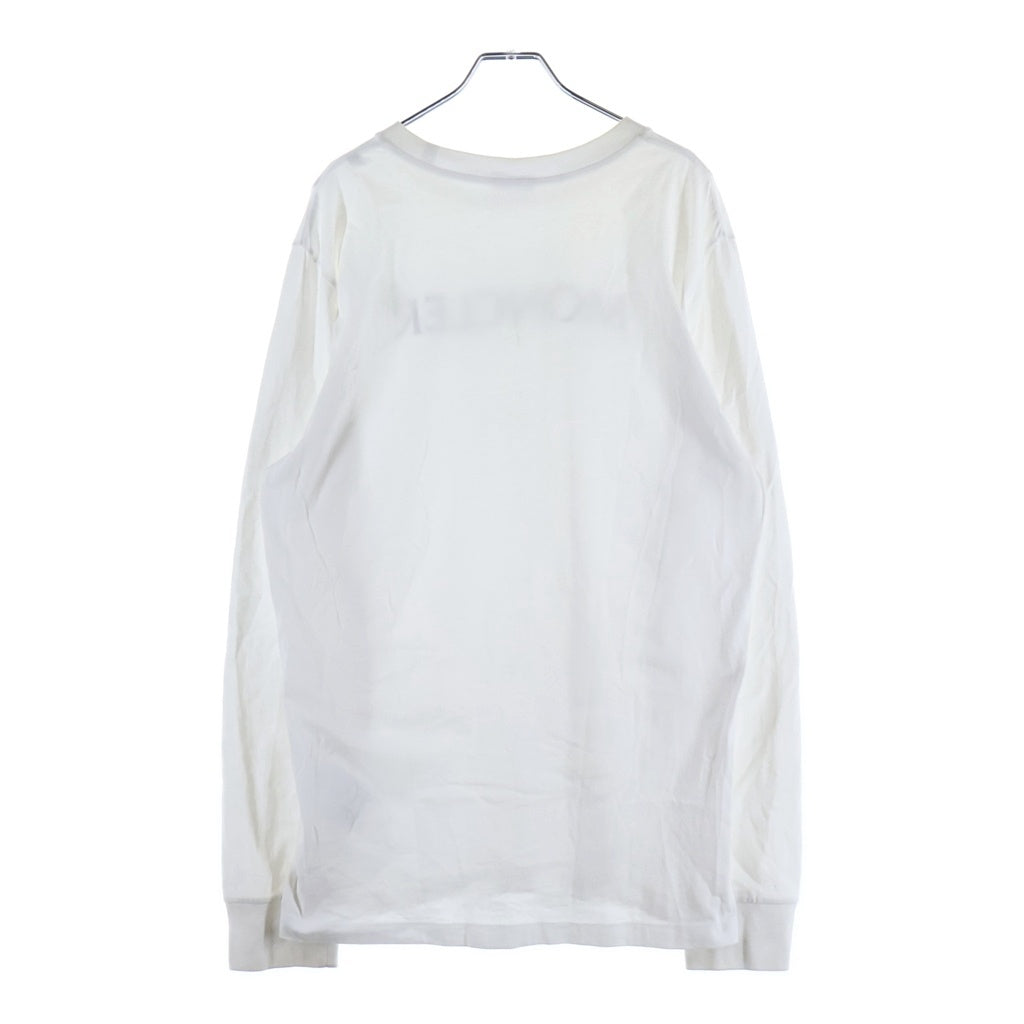 MONCLER(モンクレール) フロントロゴ ロングスリーブTシャツ 長袖Tシャツ カットソー ロンT コットン ホワイト C-SCOM-25-27515-L