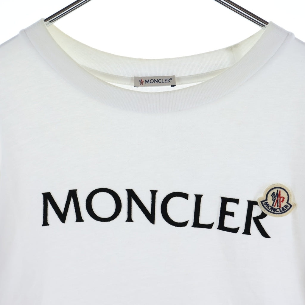 MONCLER(モンクレール) フロントロゴ ロングスリーブTシャツ 長袖Tシャツ カットソー ロンT コットン ホワイト C-SCOM-25-27515-L
