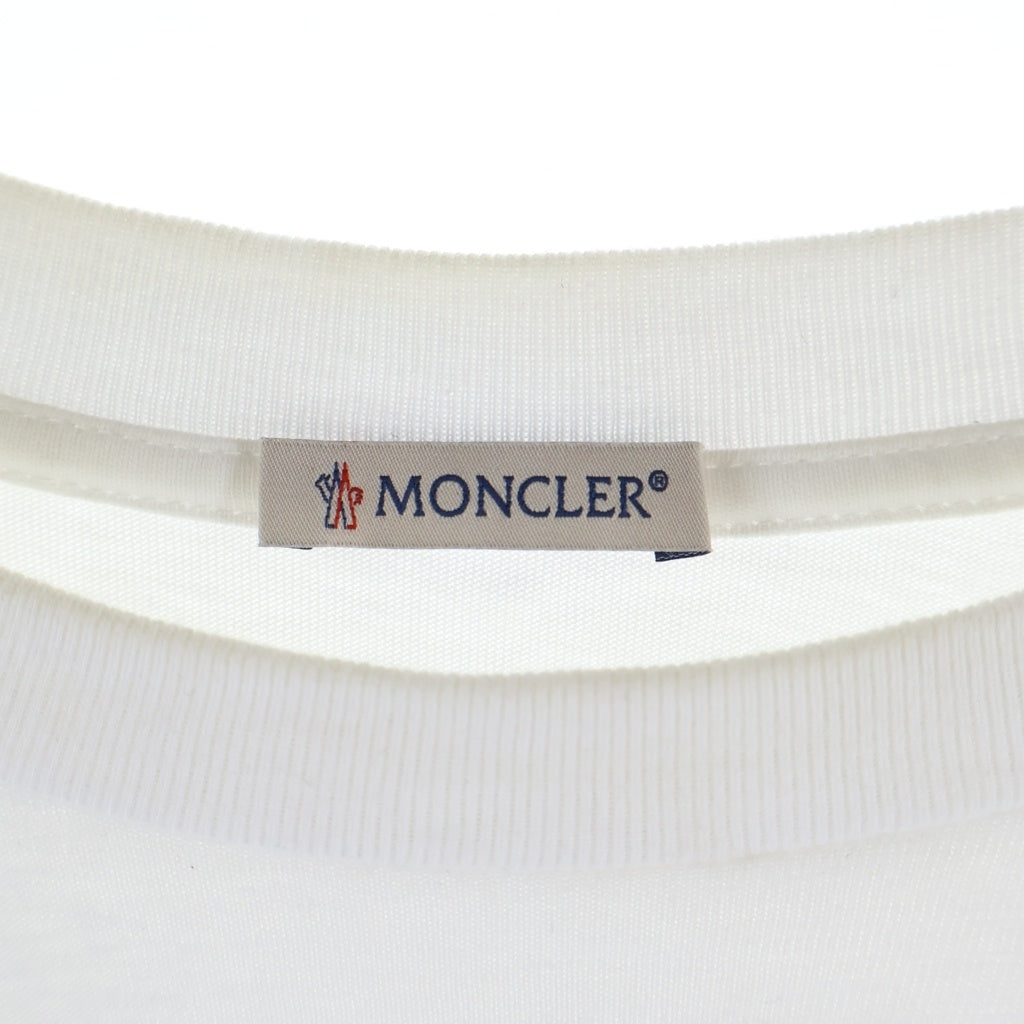 MONCLER(モンクレール) フロントロゴ ロングスリーブTシャツ 長袖Tシャツ カットソー ロンT コットン ホワイト C-SCOM-25-27515-L
