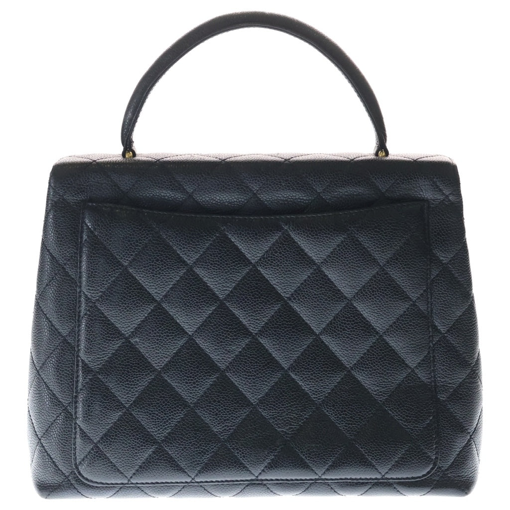 CHANEL(シャネル) マトラッセ ココマーク トップハンドル キャビアスキン ゴールド金具 ハンドバッグ ブラック レディース