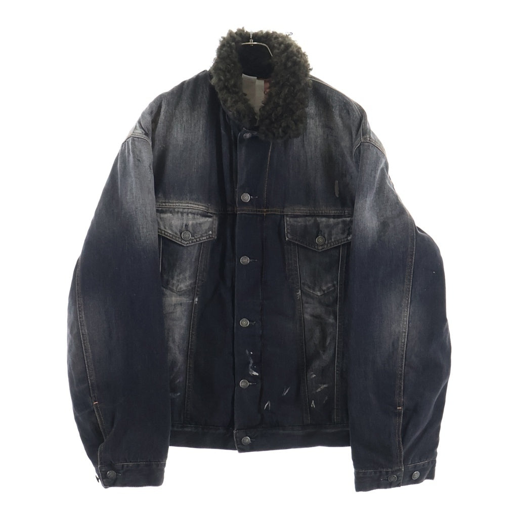 Acne Studios(アクネ ストゥディオズ) ウォッシュ加工デニムジャケット フェイクファー ボア グレー FN-UX-OUTW000103
