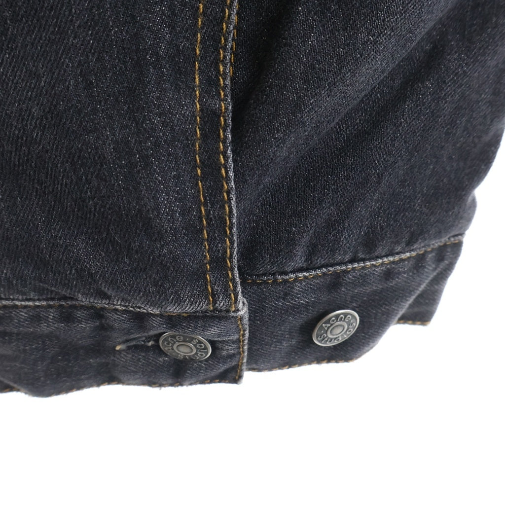 Acne Studios(アクネ ストゥディオズ) ウォッシュ加工デニムジャケット フェイクファー ボア グレー FN-UX-OUTW000103
