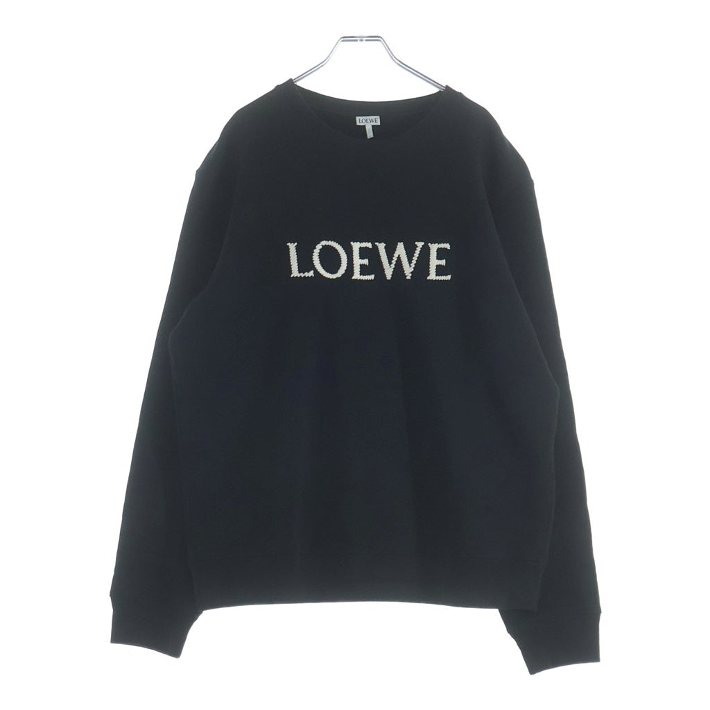 LOEWE(ロエベ) REGULAR FIT SWEATSHIRT レギュラーフィット クルーネックスウェット ロゴ刺繍 ブラック #L H526Y24J2