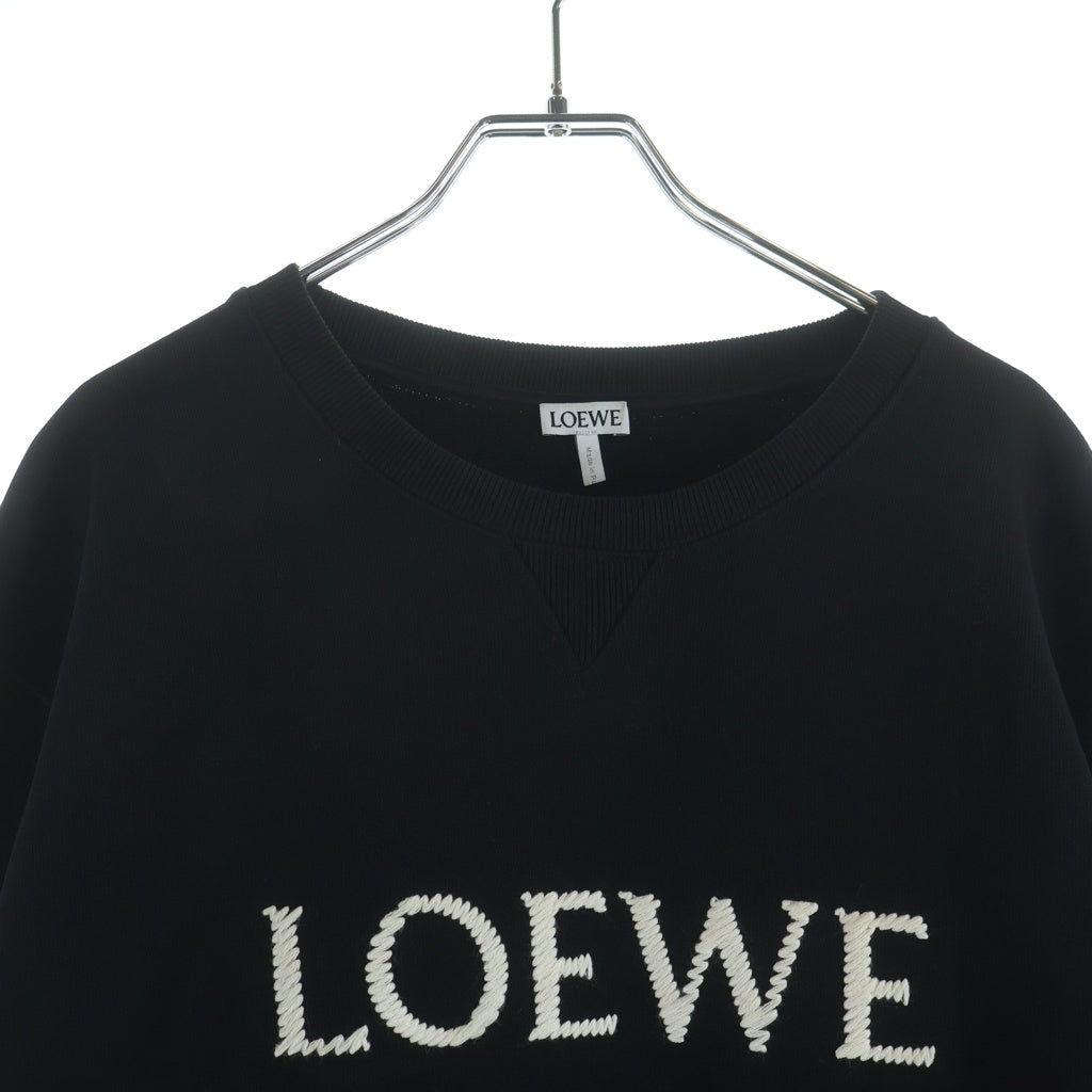 LOEWE(ロエベ) REGULAR FIT SWEATSHIRT レギュラーフィット クルーネックスウェット ロゴ刺繍 ブラック #L H526Y24J2