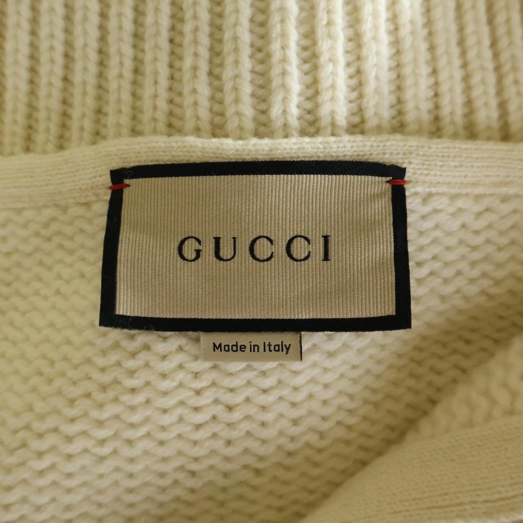 GUCCI(グッチ) ケーブルニット ボンバージャケット ブルゾン シェリーライン ウール ジップアップ アイボリー 599311 XKA32