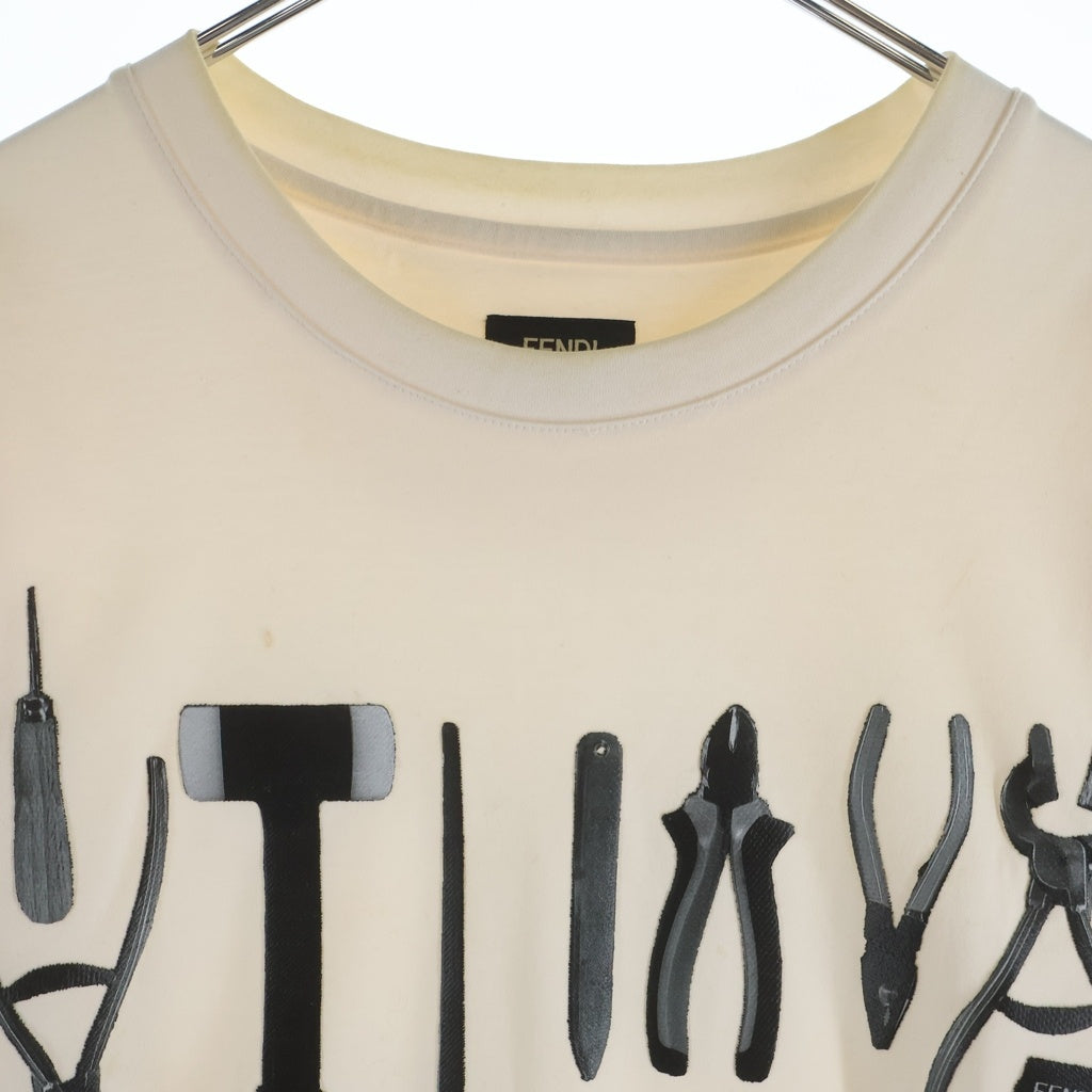 FENDI(フェンディ) ツールモチーフ Tシャツ アイボリー コットン #M FY0936AR6Y