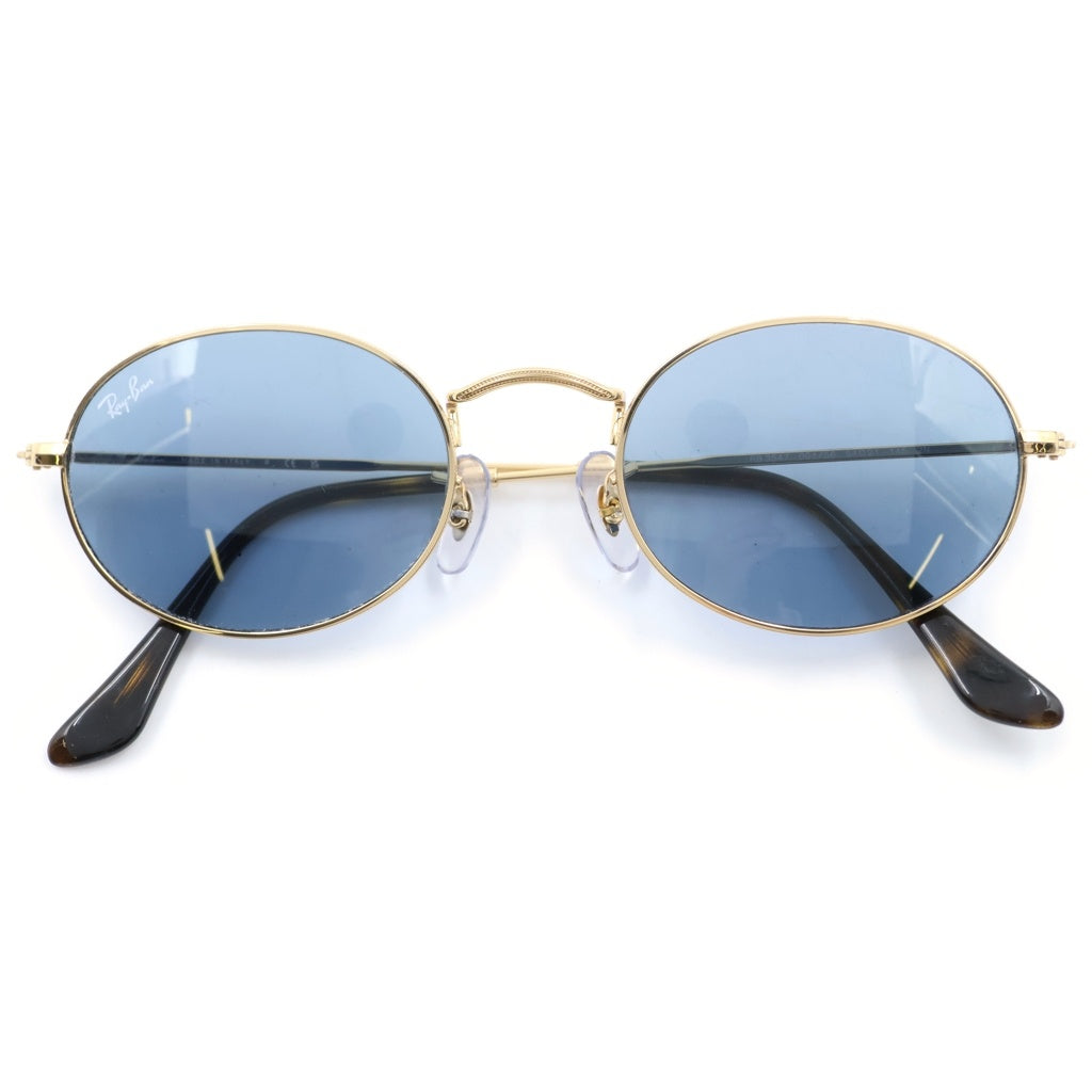 Ray Ban(レイバン) RB3547 OVAL METAL オーバルメタルフレーム サングラス アイウェア メガネ 眼鏡 カラーレンズ ゴールド/ライトブルー