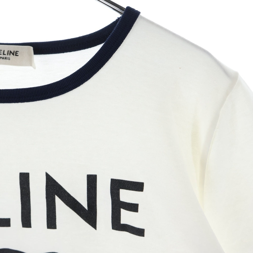 CELINE(セリーヌ) トリオンフ ロゴ プリント コットン 半袖 Tシャツ カットソー #M ホワイト 2X872671Q レディース