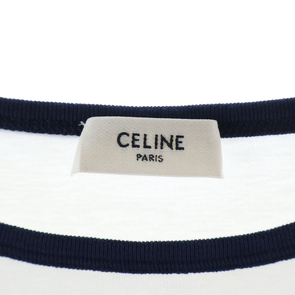 CELINE(セリーヌ) トリオンフ ロゴ プリント コットン 半袖 Tシャツ カットソー #M ホワイト 2X872671Q レディース