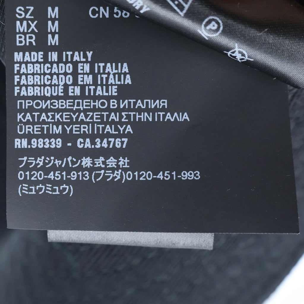 miumiu(ミュウミュウ) ロゴ キャンバス コットン バケットハット バケハ 帽子 M ブラック 5HC196 レディース
