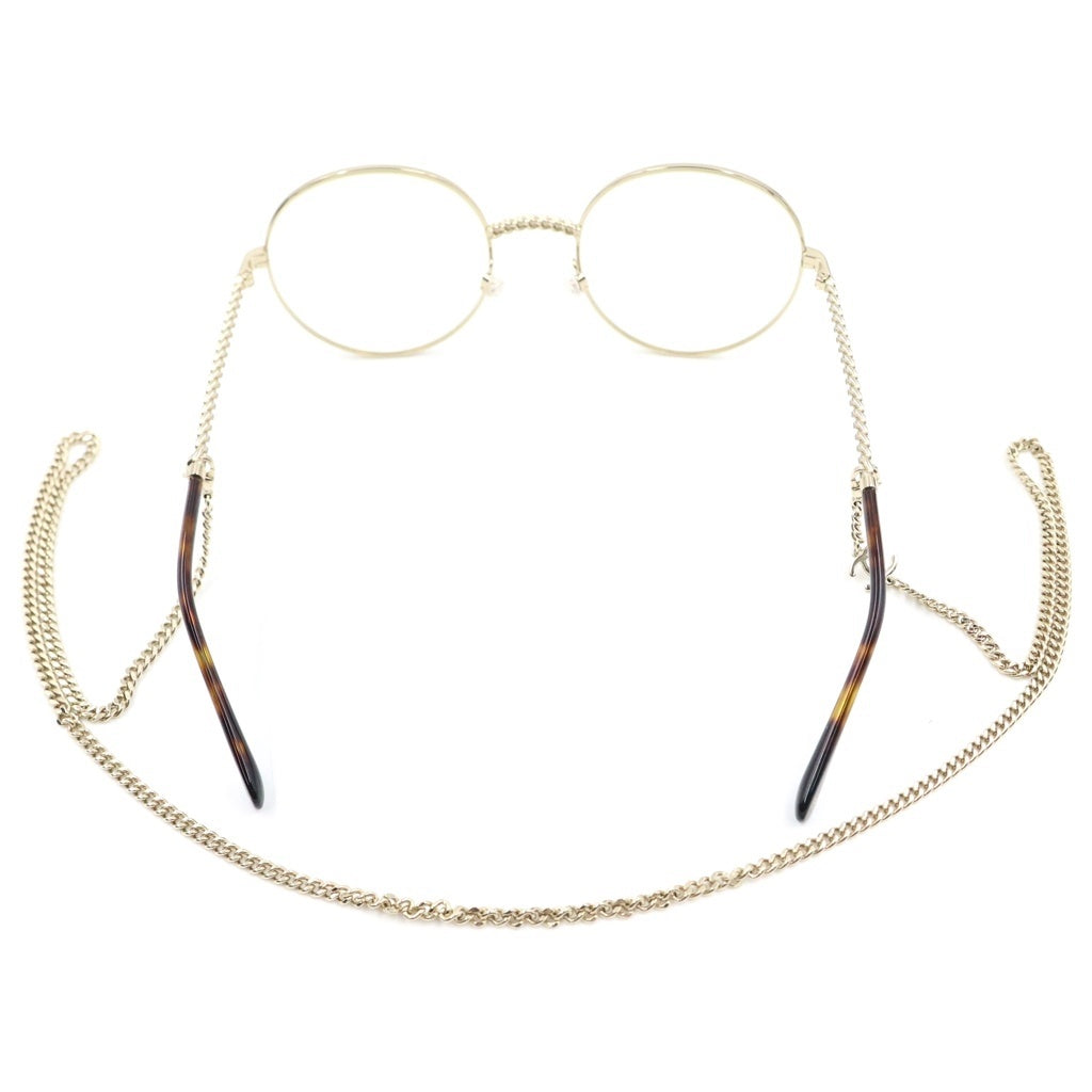 CHANEL(シャネル) ココマーク ラウンド オプティカル チェーン サングラス 眼鏡 メガネ アイウェア 53□21 ブラウン/ゴールド 2186