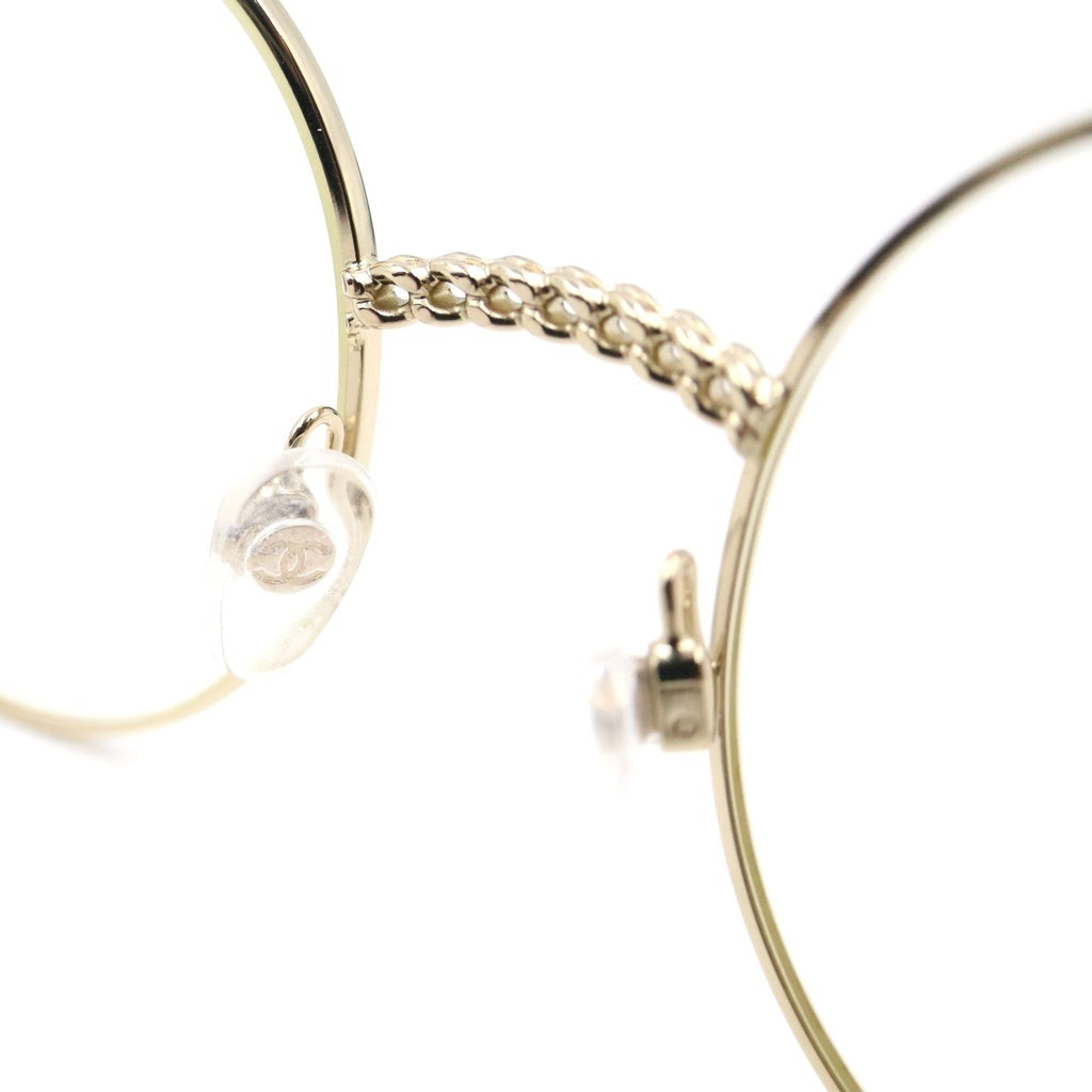 CHANEL(シャネル) ココマーク ラウンド オプティカル チェーン サングラス 眼鏡 メガネ アイウェア 53□21 ブラウン/ゴールド 2186