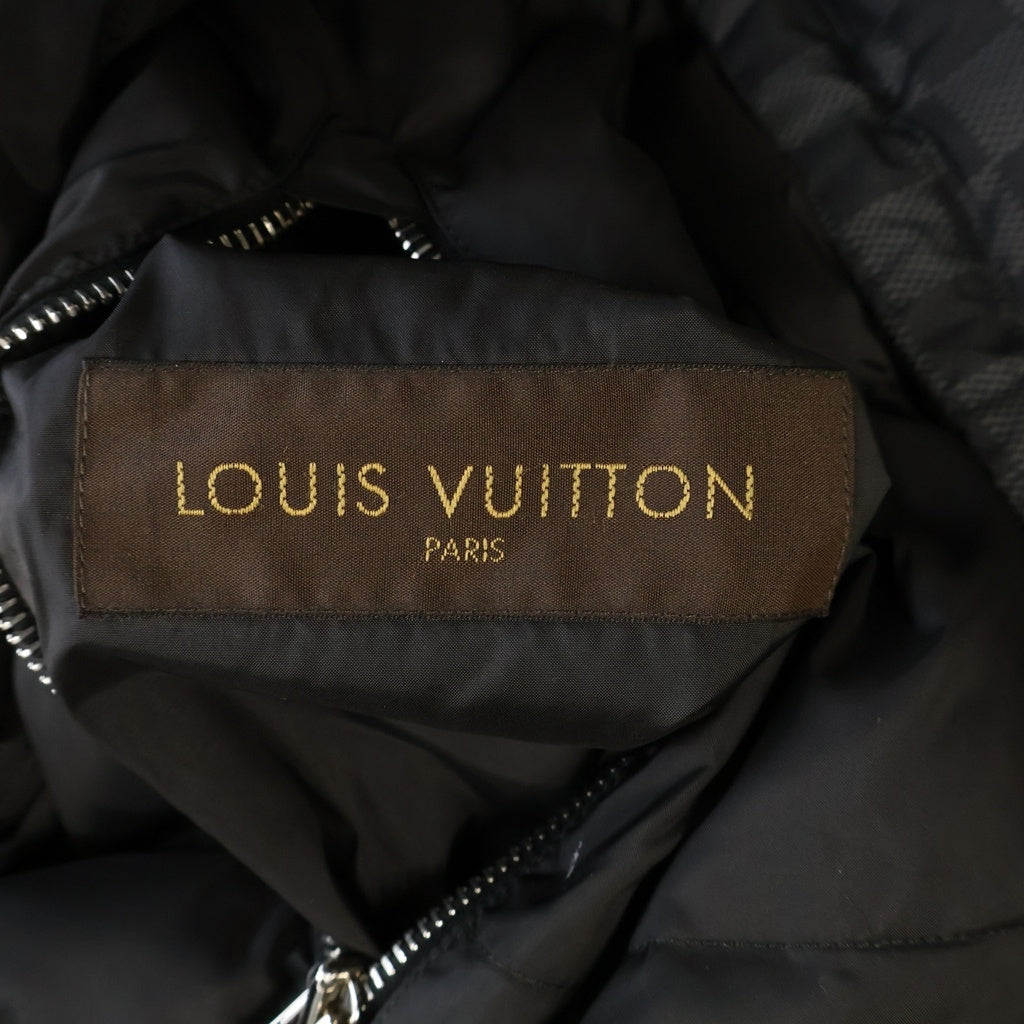 LOUIS VUITTON(ルイヴィトン) ダミエ リバーシブル ポリエステル×ナイロン フーディ ダウンジャケット ブルゾン アウター #52 ブラック/グレー RM122D H2BS48PHU