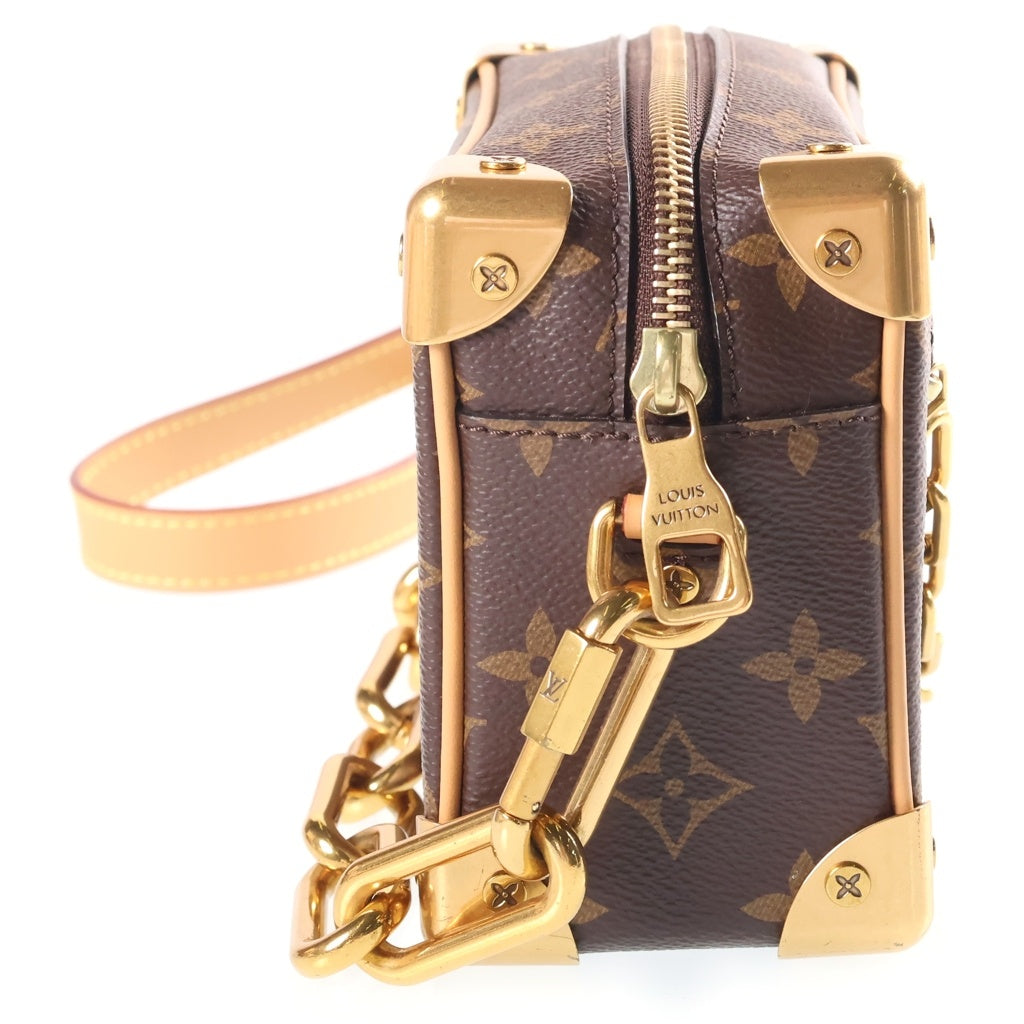 LOUIS VUITTON(ルイヴィトン) モノグラム ミニソフトトランク 2WAYハンドバッグ ショルダーバッグ ブラウン レザー×PVC M68906 ゴールド金具 レディース