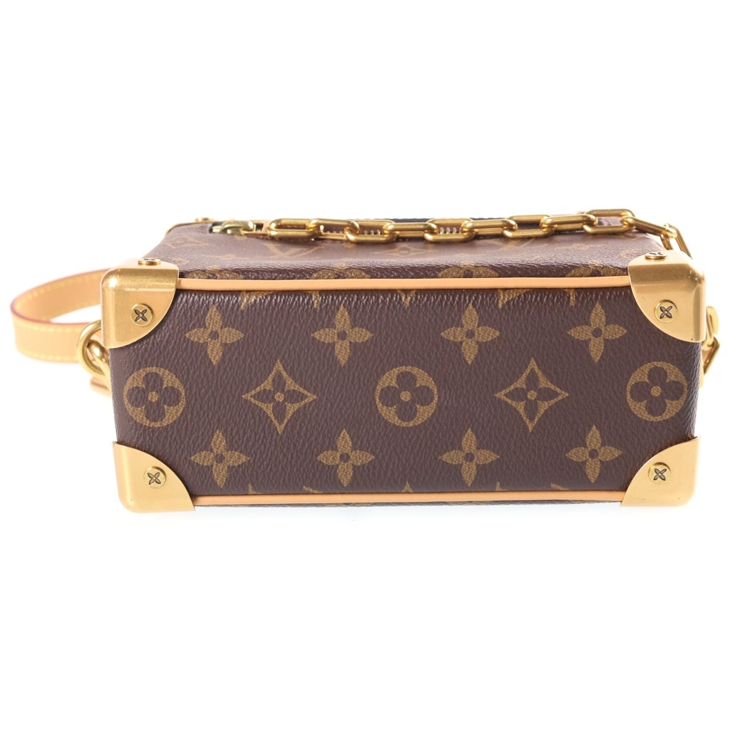 LOUIS VUITTON(ルイヴィトン) モノグラム ミニソフトトランク 2WAYハンドバッグ ショルダーバッグ ブラウン レザー×PVC M68906 ゴールド金具 レディース