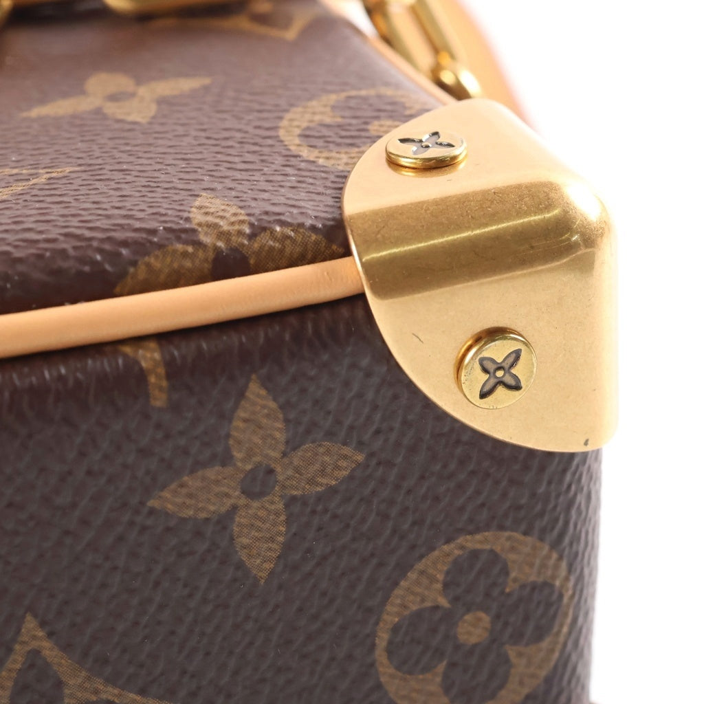 LOUIS VUITTON(ルイヴィトン) モノグラム ミニソフトトランク 2WAYハンドバッグ ショルダーバッグ ブラウン レザー×PVC M68906 ゴールド金具 レディース