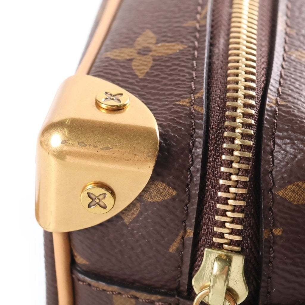 LOUIS VUITTON(ルイヴィトン) モノグラム ミニソフトトランク 2WAYハンドバッグ ショルダーバッグ ブラウン レザー×PVC M68906 ゴールド金具 レディース