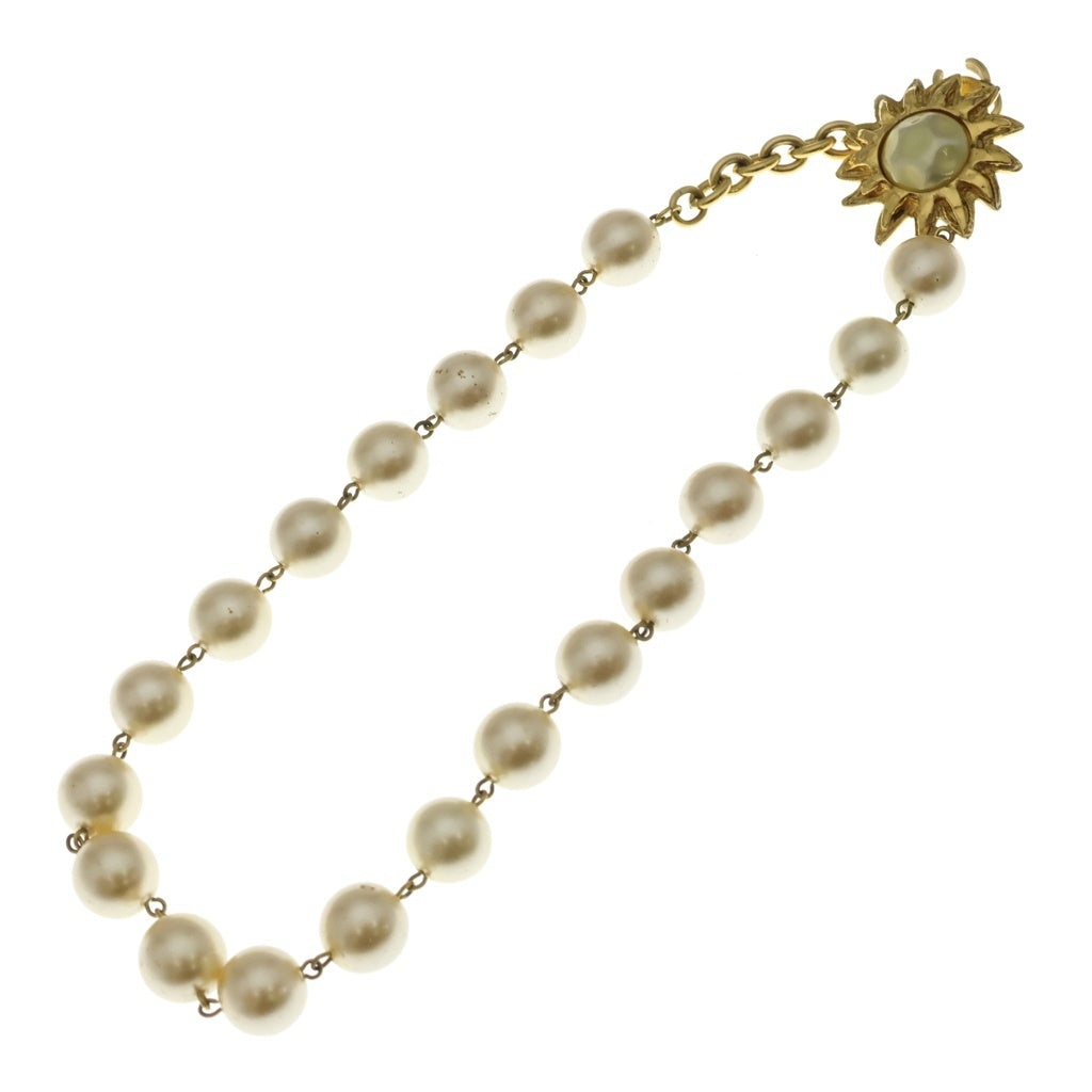 CHANEL(シャネル) 太陽モチーフ フェイクパール ネックレス ゴールド GP レディース