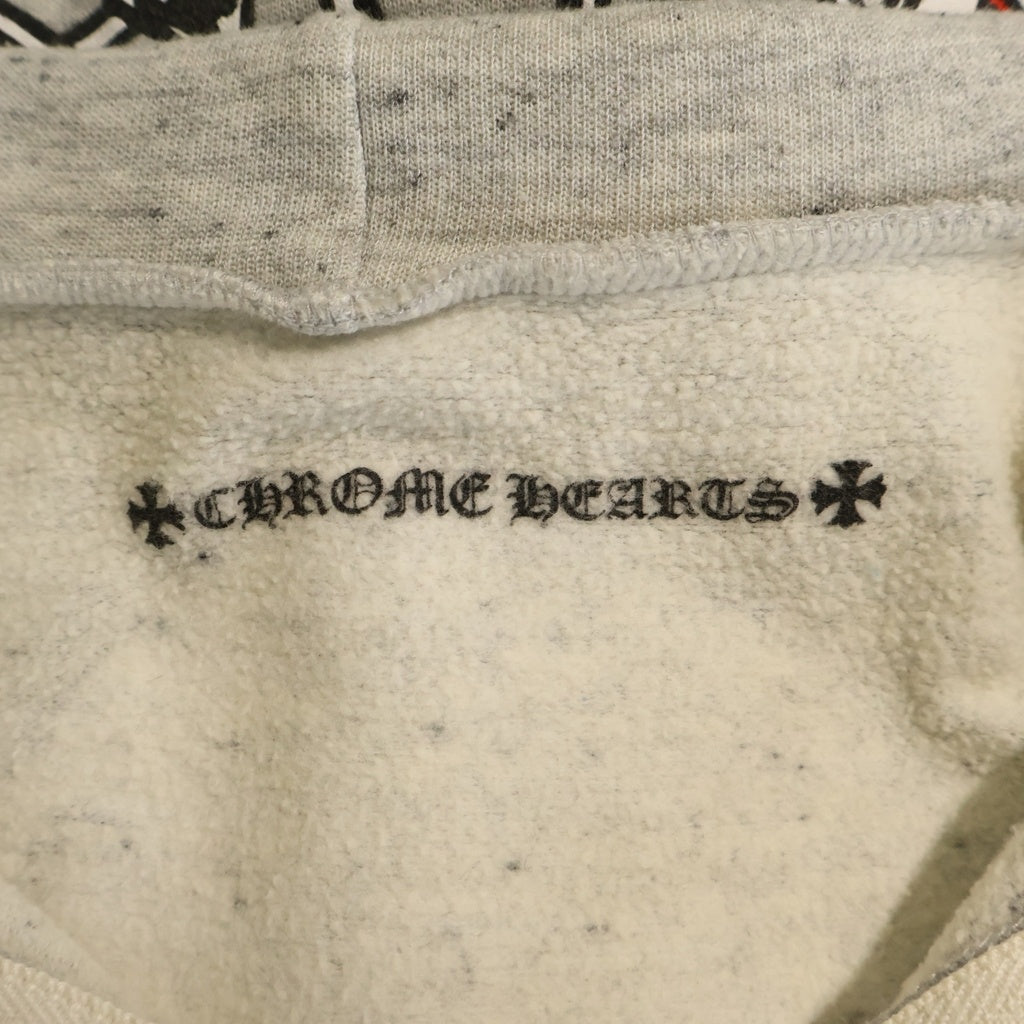 CHROME HEARTS(クロムハーツ) ×Matty boy Teen IDLES マティボーイバックプリント ポリエステル×コットン ダガー 長袖 フーデッド ジップアップバーカー #XS グレー レディース