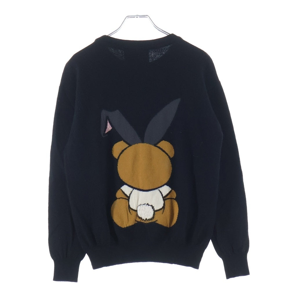 MOSCHINO(モスキーノ) デザインニット PLAYBOY BEAR プレイボーイ ベア ウール 長袖 ニット セーター ブラック レディース