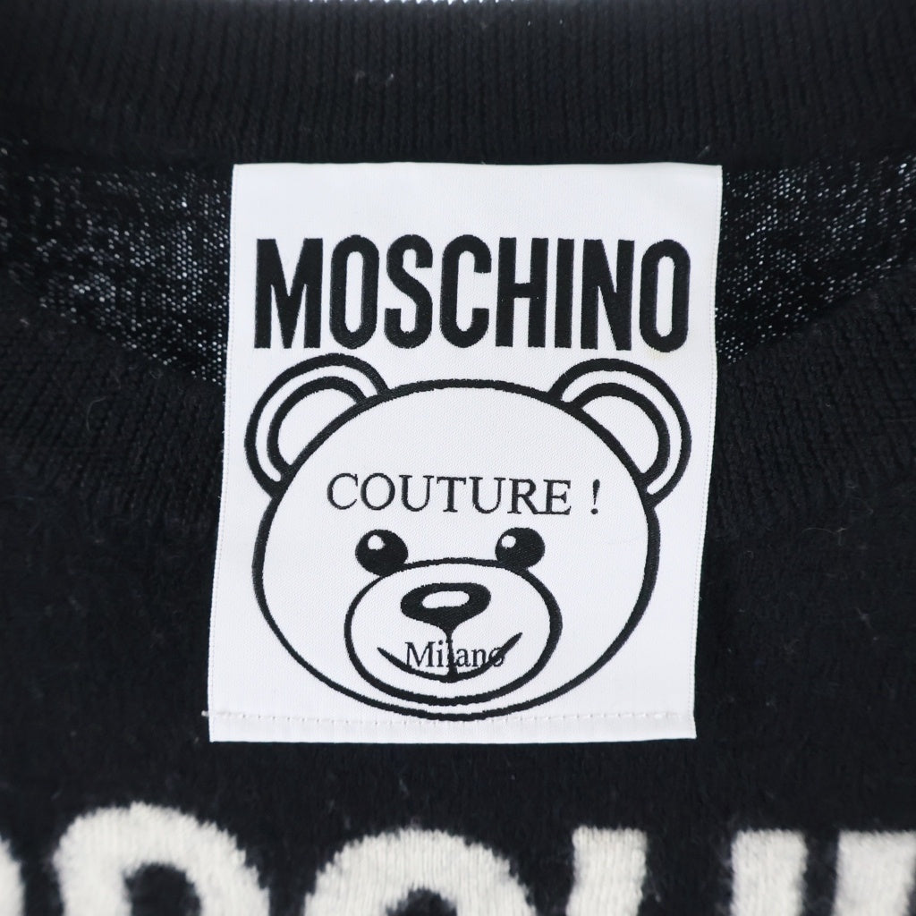 MOSCHINO(モスキーノ) デザインニット PLAYBOY BEAR プレイボーイ ベア ウール 長袖 ニット セーター ブラック レディース