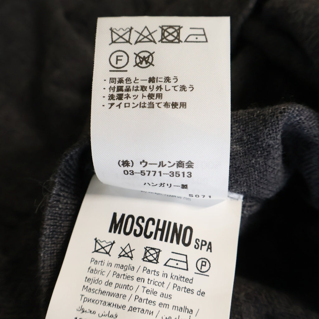 MOSCHINO(モスキーノ) デザインニット ベア ウール 長袖 ニット セーター グレー レディース
