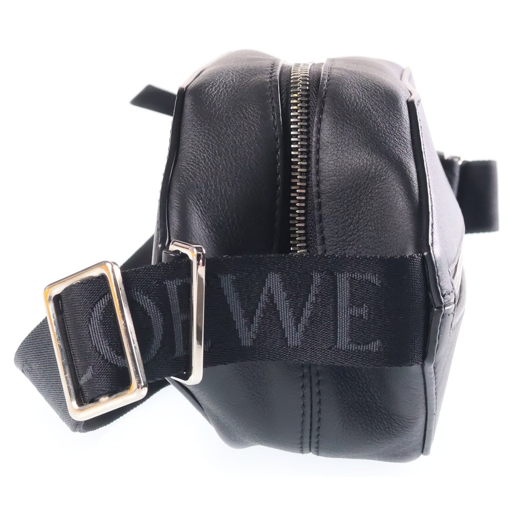 LOEWE(ロエベ) コンバーチブルスリング ショルダーバッグ ウエストバッグ ボディバッグ ブラック レザー×ナイロン B777NCNX01 シルバー金具 レディース