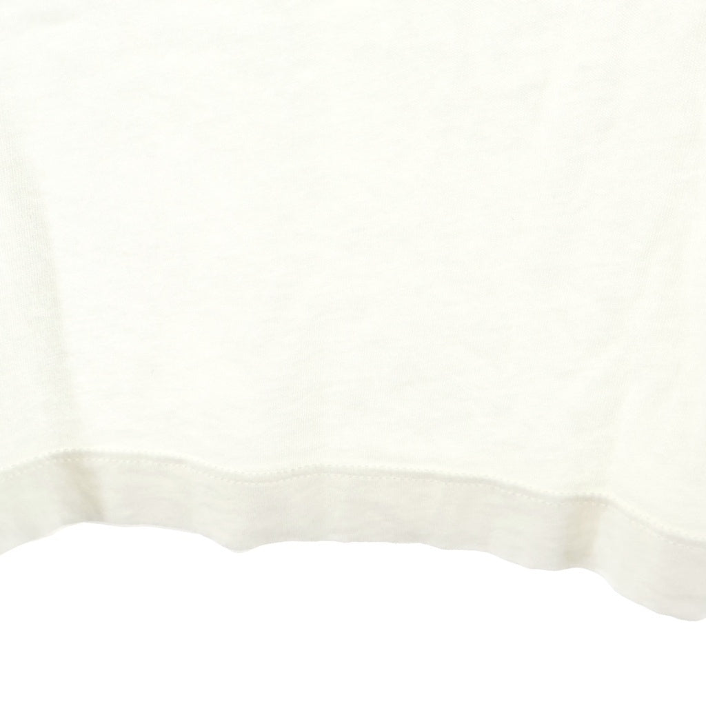 GUCCI(グッチ) ロゴ ウォッシュドプリント コットン ダメージ加工 クルーネック 半袖 Tシャツ カットソー #L ホワイト 440103 X3F05