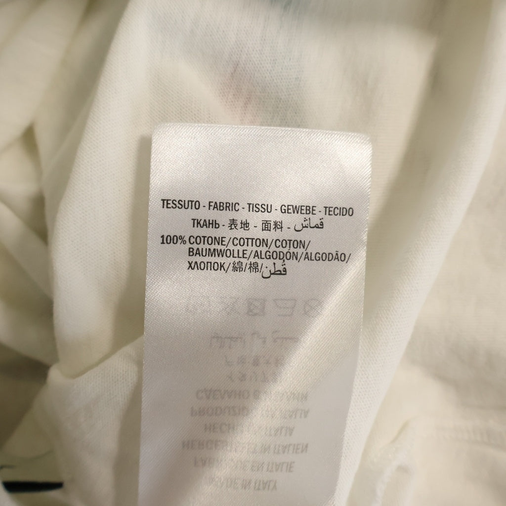 GUCCI(グッチ) ロゴ ウォッシュドプリント コットン ダメージ加工 クルーネック 半袖 Tシャツ カットソー #L ホワイト 440103 X3F05