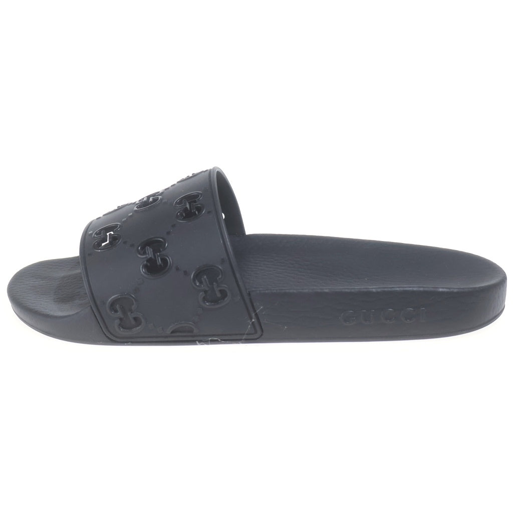 GUCCI(グッチ) GGロゴ ラバー スライドサンダル フラットサンダル #8 ブラック 573922 JDR00