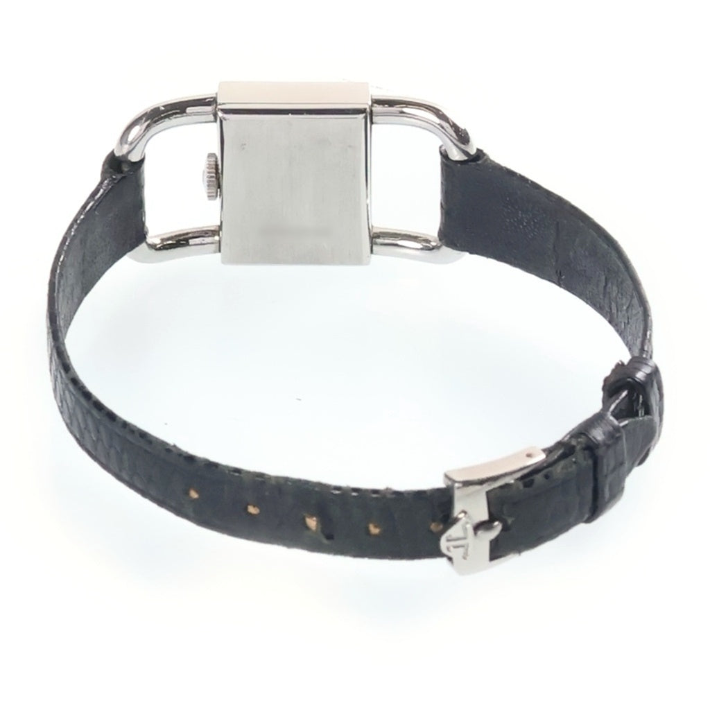 JAEGER-LECOULTRE(ジャガールクルト) 70S VINTAGE エトリエ ヴィンテージ 青文字盤 ステンレス 手巻き レザーベルト 腕時計 シルバー/ブラック
