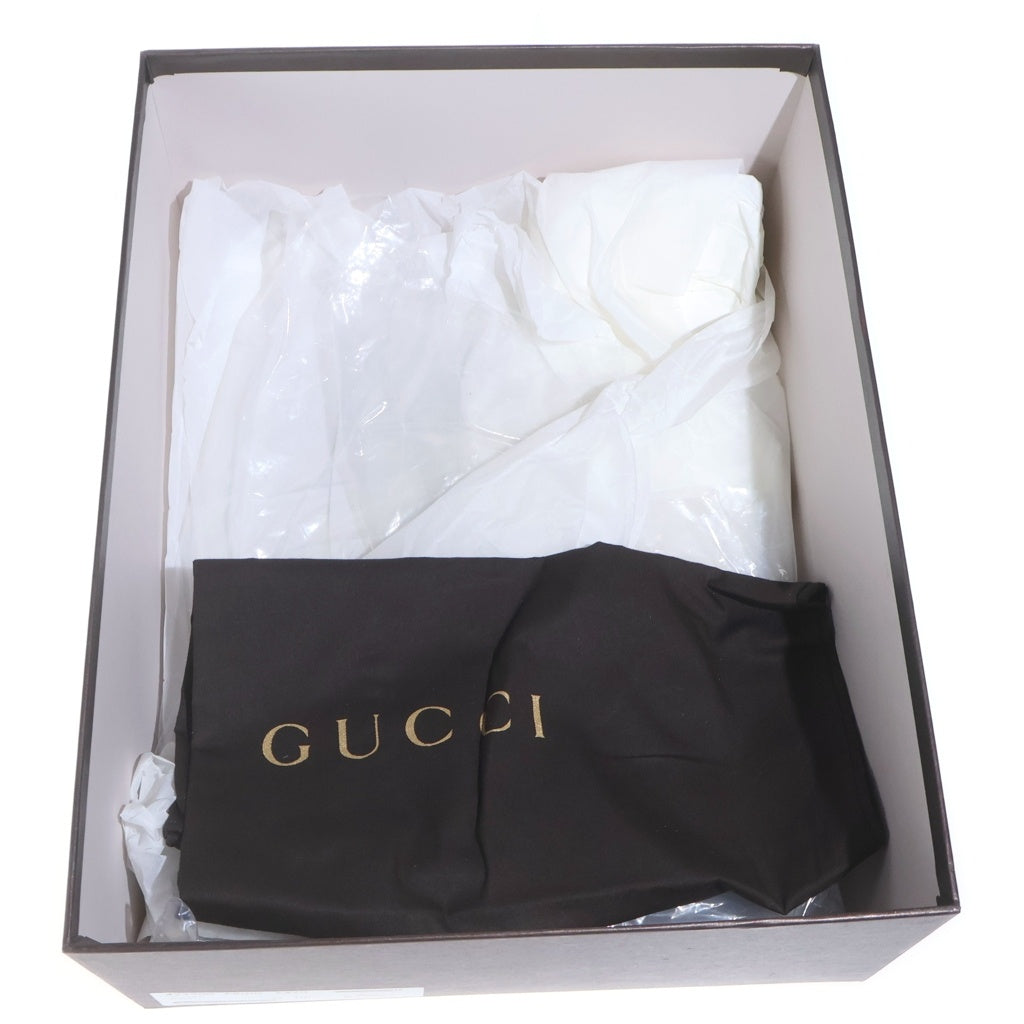 GUCCI(グッチ) ロゴプレート レザー ハイカットスニーカー シューズ レッド 423300