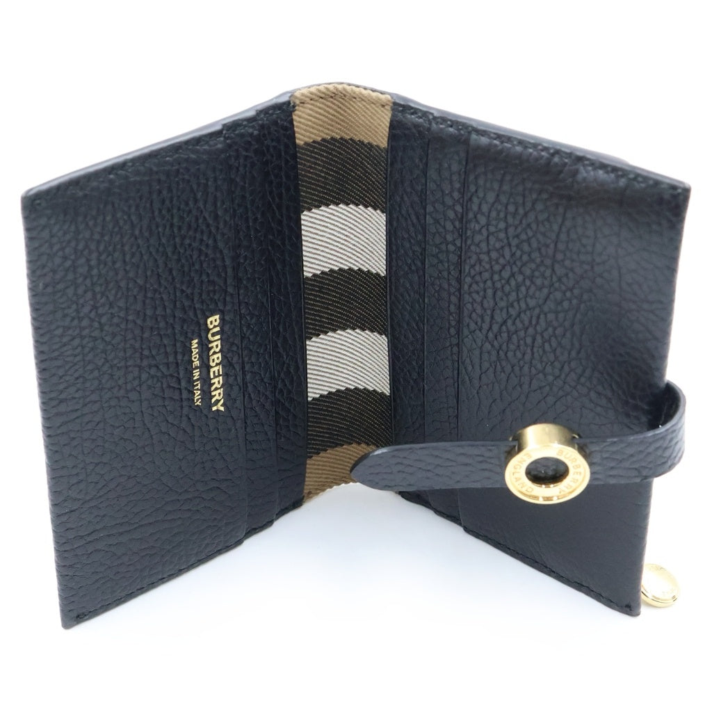 BURBERRY(バーバリー) EDIE コンパクトウォレット 二つ折り財布 レザー ブラック