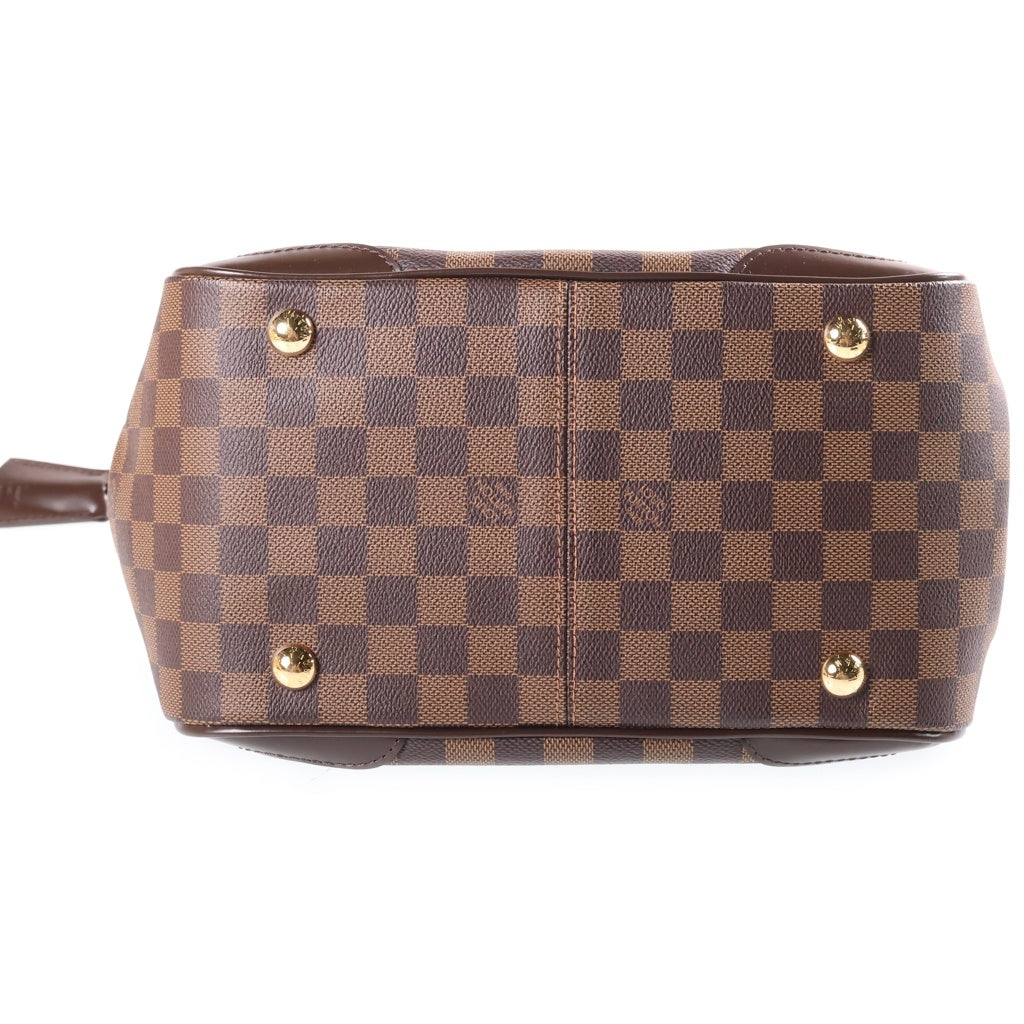 LOUIS VUITTON(ルイヴィトン) ダミエ ヴェローナPM ハンドバッグ ブラウン PVCレザー N41117 ゴールド金具 レディース