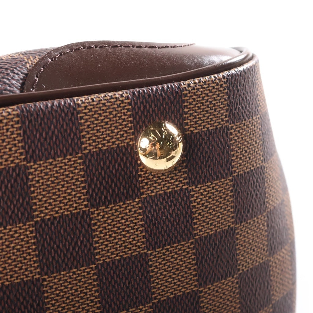 LOUIS VUITTON(ルイヴィトン) ダミエ ヴェローナPM ハンドバッグ ブラウン PVCレザー N41117 ゴールド金具 レディース